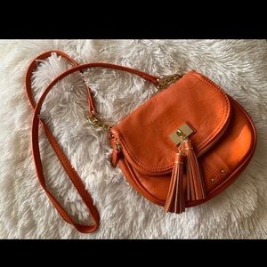 Orange stylish over the shoulder purse